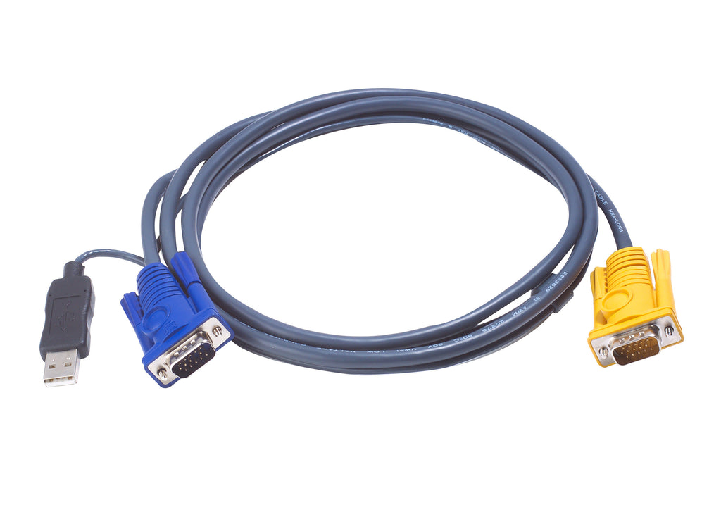 6ft. (1.8M) USB KVM Cable with 3 in 1 SPHD and built in PS/2 to USB converter - 2L-5202UP