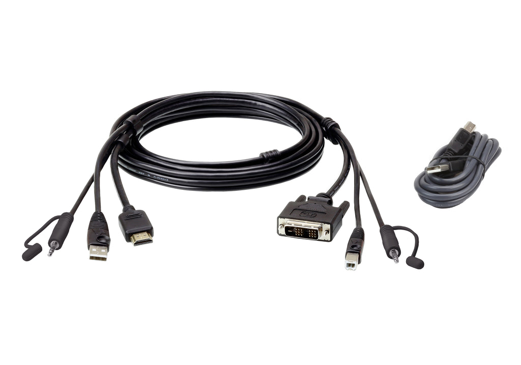 6ft. (1.8M) USB HDMI to DVI-D Secure KVM Cable Kit - 2L-7D02DHX2