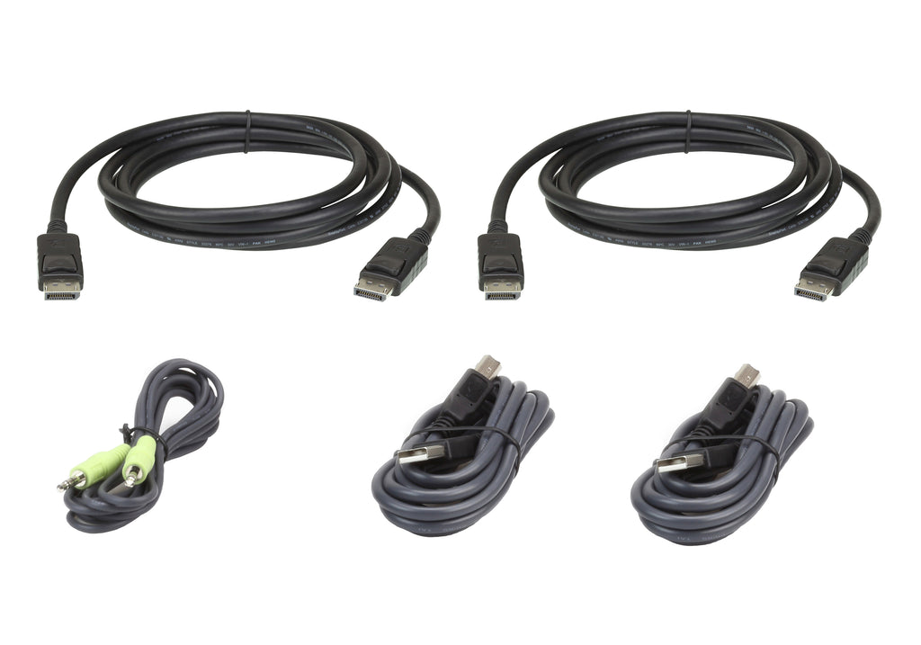 6ft. (1.8M) USB DisplayPort Dual Display Secure KVM Cable Kit - 2L-7D02UDPX5