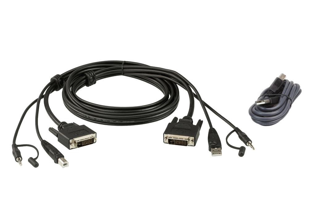 6ft. (1.8M) USB DVI-D Dual Link Secure KVM Cable Kit - 2L-7D02UDX2
