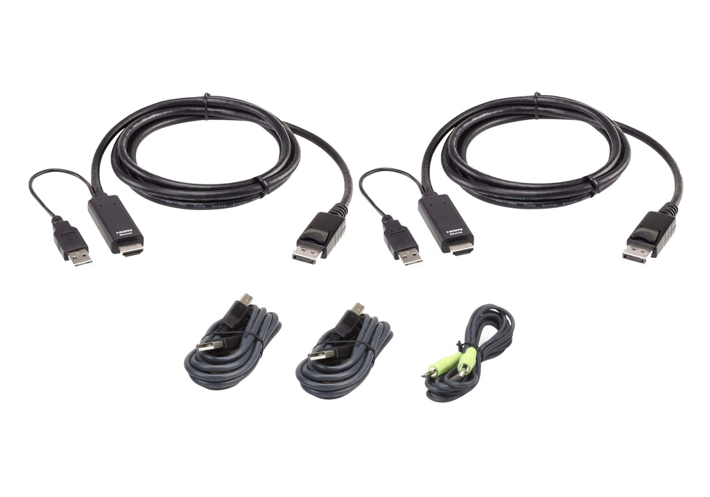 6ft. (1.8M) USB Universal Dual Display Secure KVM Cable Kit - 2L-7D02UHDPX5