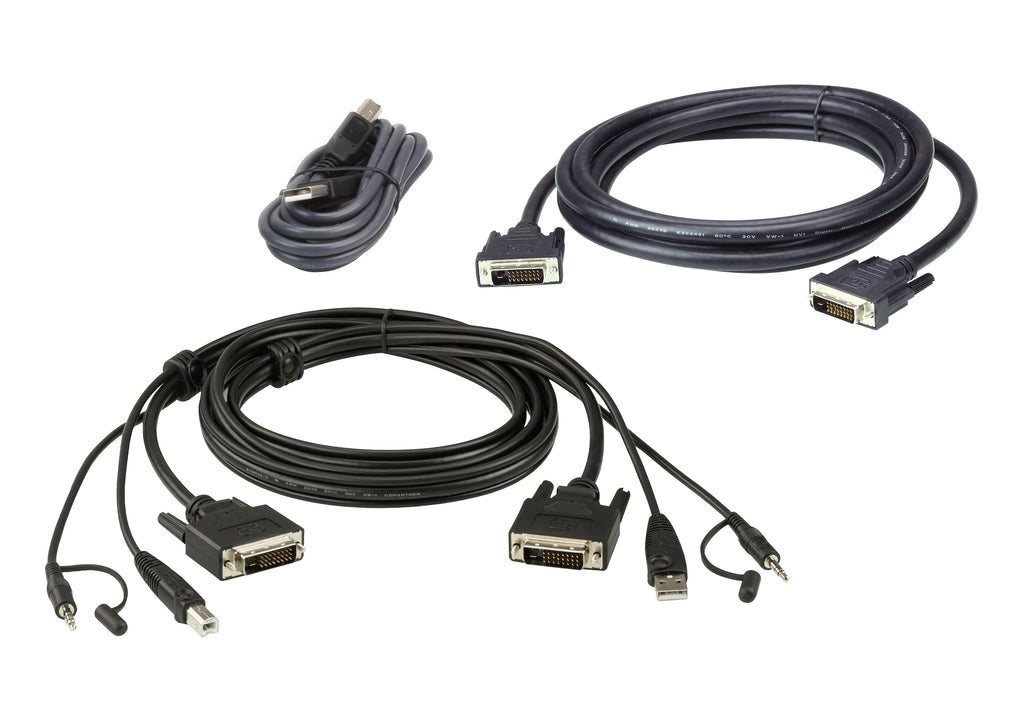 10ft. (3M) USB DVI-D Dual Link Dual Display Secure KVM Cable Kit - 2L-7D03UDX5