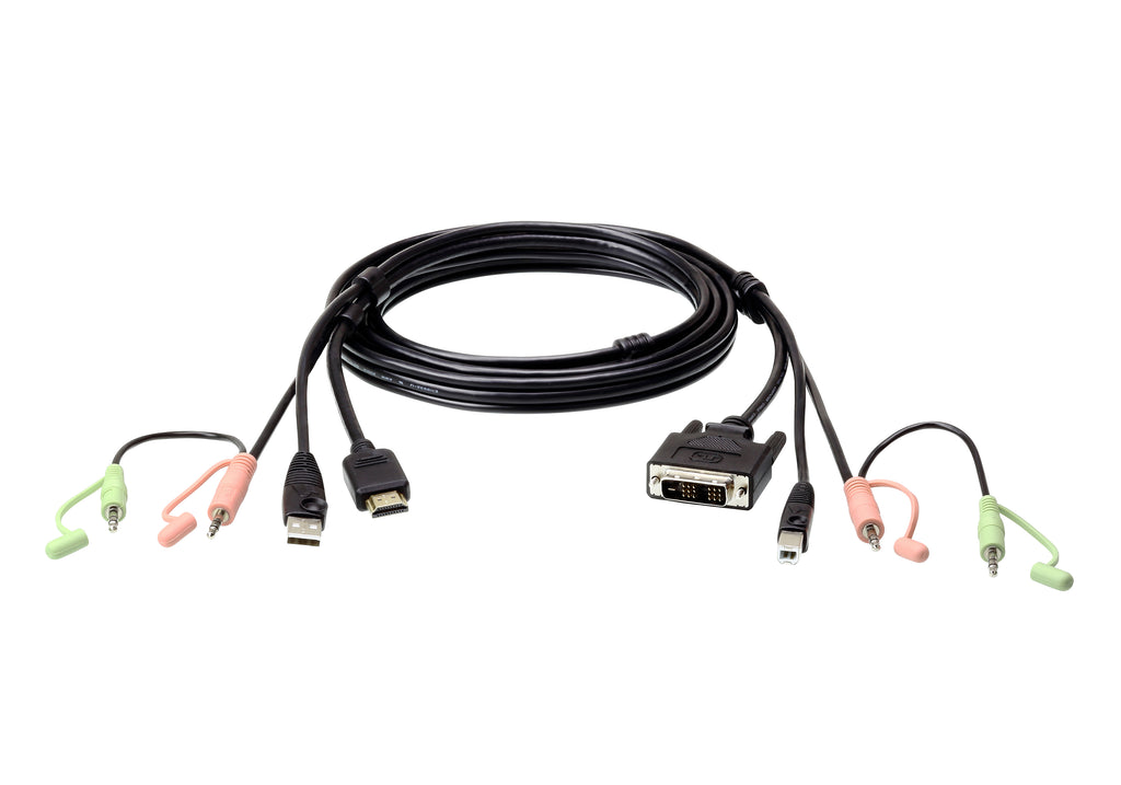 5.9 ft. (1.8 m) USB HDMI to DVI-D KVM Cable with Audio - 2L-7D02DH