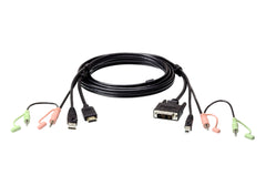 5.9 ft. (1.8 m) USB HDMI to DVI-D KVM Cable with Audio - 2L-7D02DH